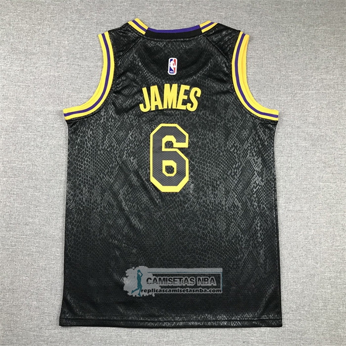 Camiseta Nino Los Angeles Lakers LeBron James NO 6 Mamba 2021-22 Negro